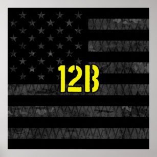 12B Kampfingenieur unter amerikanischer Flagge Poster