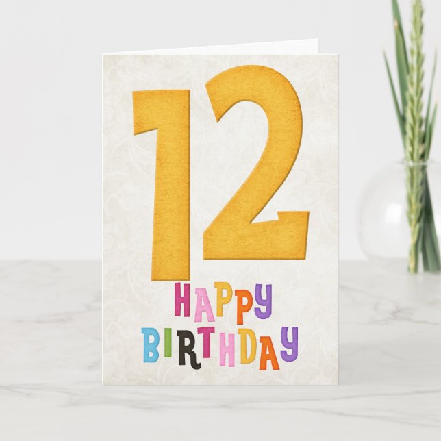 12e anniversaire Bonne carte d'anniversaire Design (Devant)