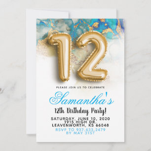 12e Invitation au dégradé d'anniversaire