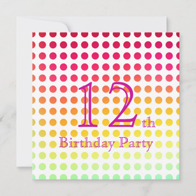 12ème Invitation de fête d'anniversaire (Devant)