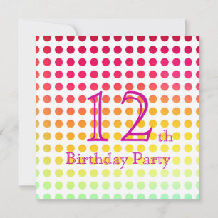 12ème Invitation de fête d'anniversaire
