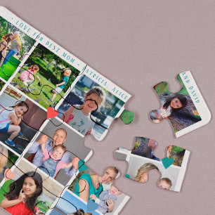 12er-Fotocollage LIEBE für die BESTE MAMA in grüne
