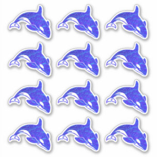 12er-Pack Orca-Wal-Holografische-Wasser-Aufkleber Aufkleber