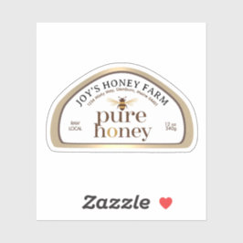 12oz Skep-förmiges Honey Label Gold Border & Biene