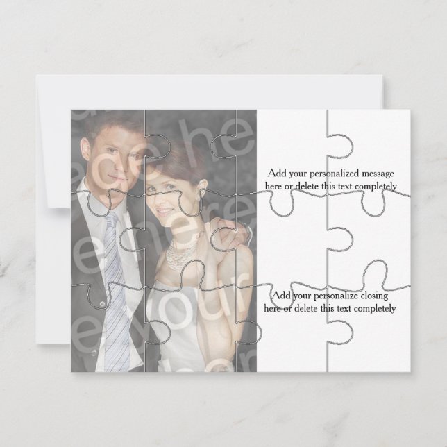 12pc Custom Foto "Mock" Puzzle Horizontal Einladun Einladung (Vorderseite)