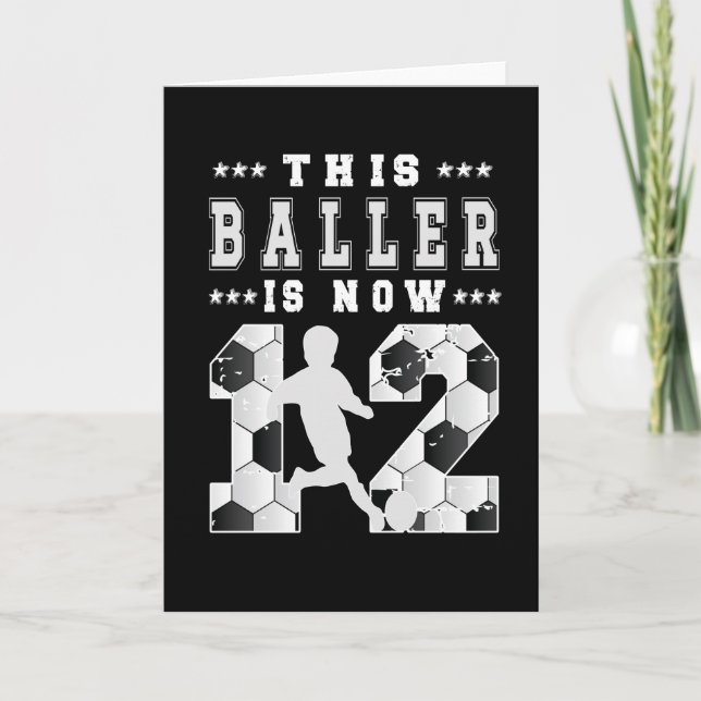 12th Birthday Gift Soccer Player 12 Year Old Boy Karte (Vorderseite)