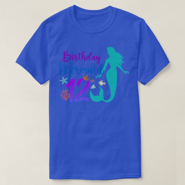 12th Birthday Mermaid Ocean 12 Year Old Magical Bd T-Shirt (Design vorne)