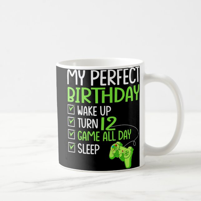 12th Perfect Birthday Boys Gaming 12 Years Old Gif Kaffeetasse (Rechts)