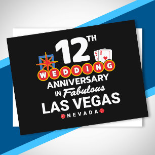12th Wedding Anniversary Las Vegas Trip Postkarte