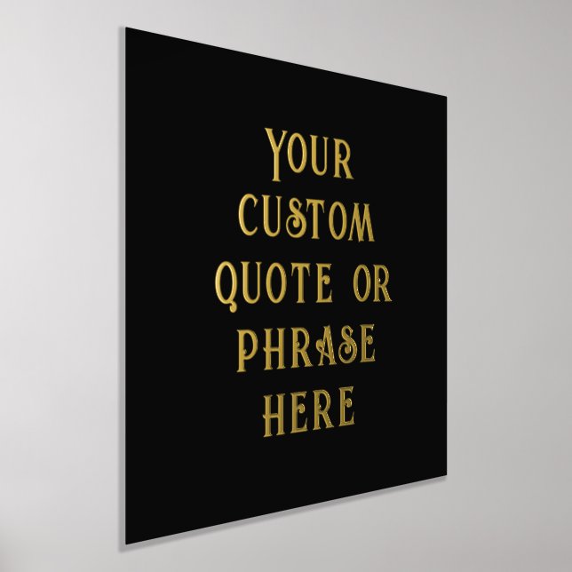 12x12 Black GOLD Custom Quote Signing ART DECO Foliendrucke (Ablage )