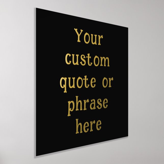 12x12 Black GOLD FOIL Custom Quote Verse Foliendrucke (Ablage )