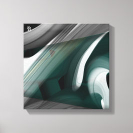 12x12" Trend Abstract Art Canvas Black White Green Leinwanddruck