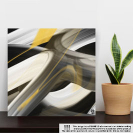 12x12" Trend Abstrakt Art Leinwand Schwarz-weiß Go