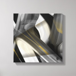 12x12" Trend Abstraktes Kunstleinwand Schwarz Weiß Leinwanddruck