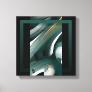 12x12" Trend Abstraktes Kunstleinwand Schwarz Weiß Leinwanddruck