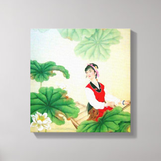 12x12" Wrapped Canvas (Gloss) with Chinese Motif Leinwanddruck