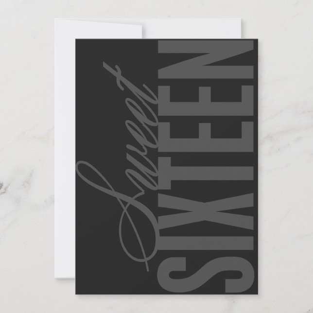 12x18 16 . Geburtstag-Geburtstagspartei Einladung (Vorderseite)