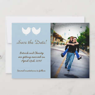 12x18 2 Love Birds Foto Ankündigung Datum freihalt