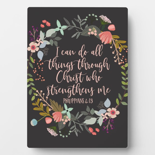 12x18 alles durch Christus Philippians Bibel Fotoplatte (Vorderseite)