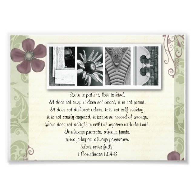 12x18 Alphabet Letter Foto Liebe ist Patientendruc (Vorne)