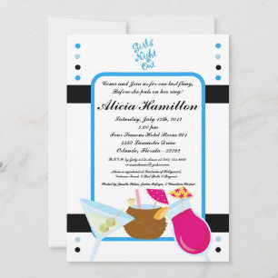 12x18 Aqua Blue Cocktails Einladung