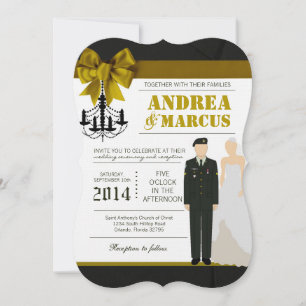 12x18 ARMY Bride Uniform Hochzeit Einladung