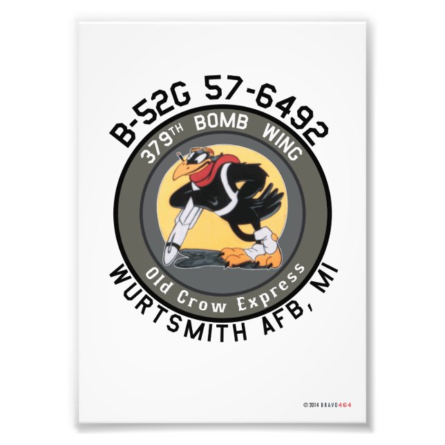 12x18 B-52G "Old Crow Express" Nose Art Printing Fotodruck (Vorne)