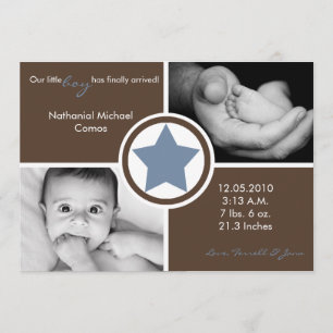 12x18 Baby-Jungen-blauer Ankündigung