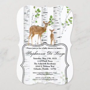 12x18 Baby Shower Einladung Deer Doe Buck Woodland