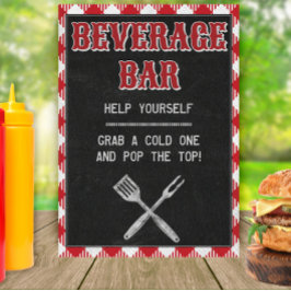 12x18 Backyard GRILLEN Birthday Beverage Bar Table Poster