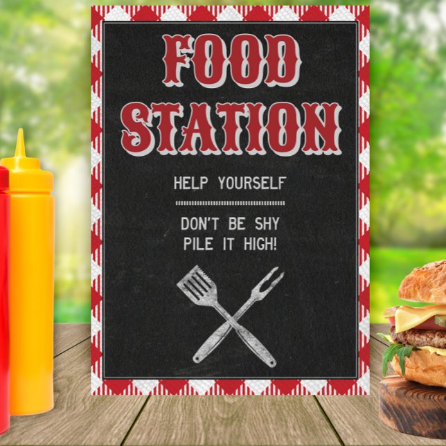 12x18 Backyard GRILLEN Birthday Food Station Table Poster (Von Creator hochgeladen)