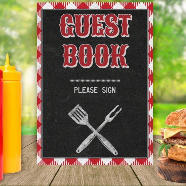 12x18 Backyard GRILLEN Birthday Guest Book Table S Poster (Von Creator hochgeladen)