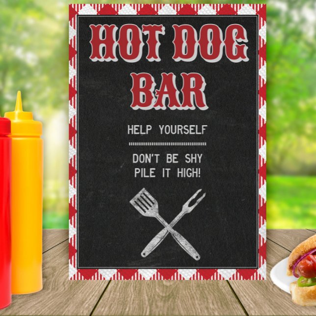 12x18 Backyard GRILLEN Birthday Hot Dog Bar Table  Poster (Von Creator hochgeladen)