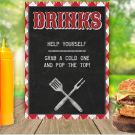 12x18 Backyard GRILLEN Geburtstagsgetränke Tafelze Poster