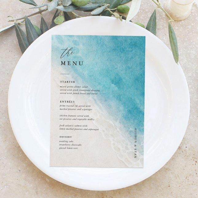 12x18" Beach Wedding Table Menu Cards Flat Menu Menükarte (Von Creator hochgeladen)