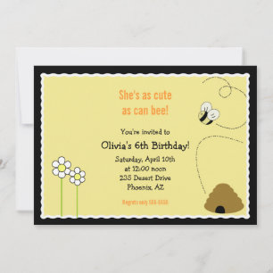 12x18 Bee Happy Birthday Einladungskarte