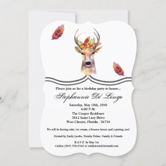 12x18 Birthday Einladung boho her Buck Head Browni