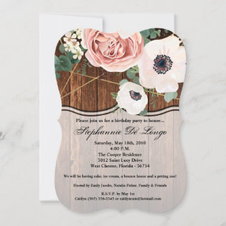 12x18 Birthday Einladung Geometric Garden Rose Sta