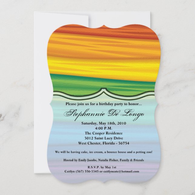 12x18 Birthday Einladung lgbtq Regenbogenflagge Le (Vorderseite)