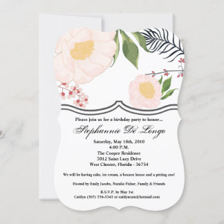 12x18 Birthday Einladung White Floral Blume auf Wa