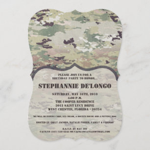 12x18 Birthday Invasionarmee OCP Camouflage Einhei Einladung
