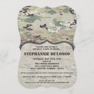 12x18 Birthday Invasionarmee OCP Camouflage Einhei Einladung