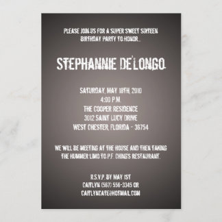 12x18 Black DJ Spin Turntable 16 Geburtstag Einlad Einladung