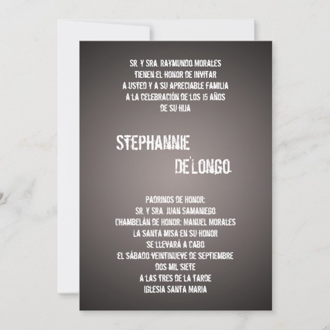 12x18 Black DJ Spin Turntable Quinceanera Einladun Einladung (Vorderseite)