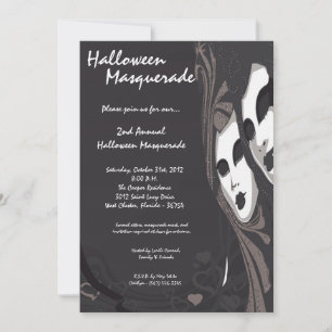 12x18 Black Masquerade Halloween Kostümeinladung Einladung