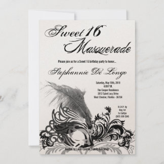 12x18 Black Masquerade Sweet 16 Geburtstag Einladu Einladung