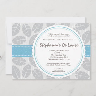 12x18 Blue Band Leaf Foliage Brida Dusche Einladun Einladung
