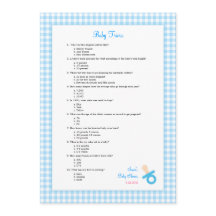 12x18 Blue Gingham Trivia Showspiel