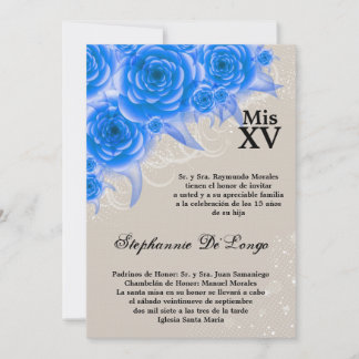 12x18 Blue Rose Quinceanera Geburtstag Einladung
