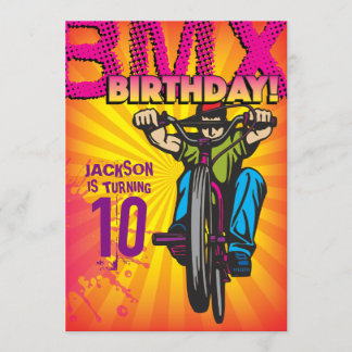 12x18 BMX Geburtstags-Einladung Einladung